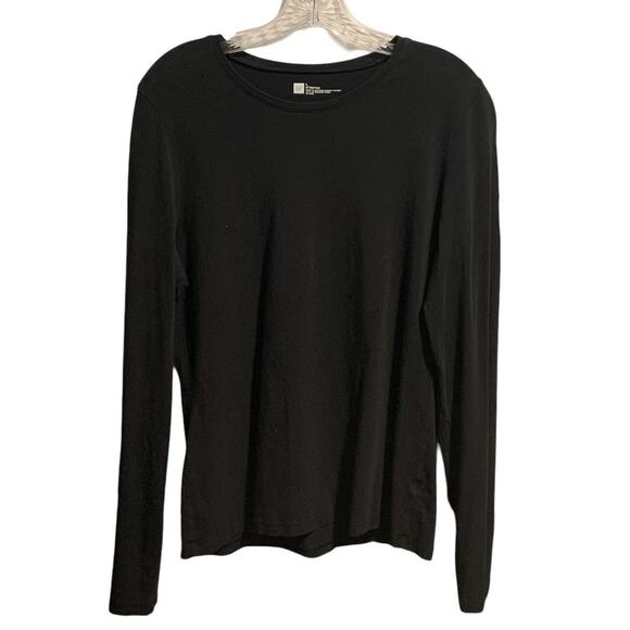 Women's GAP Stretch Size L Plain Black Pullover T-shirt Classic Basic Academia - Picture 1 of 5